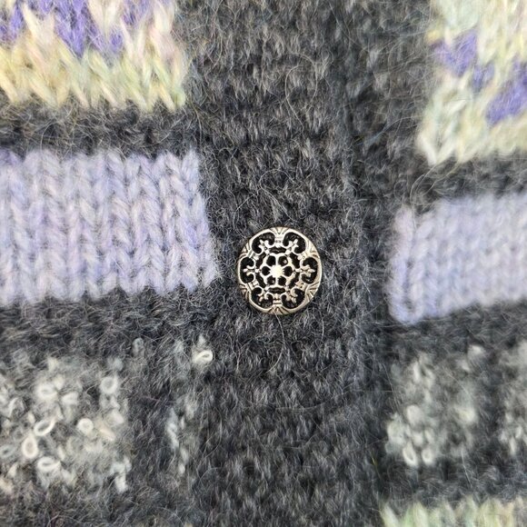 Wool Blend Fair Isle Hand Knit Small Cardigan Portraits Northern Isles Deadstock - Picture 6 of 9